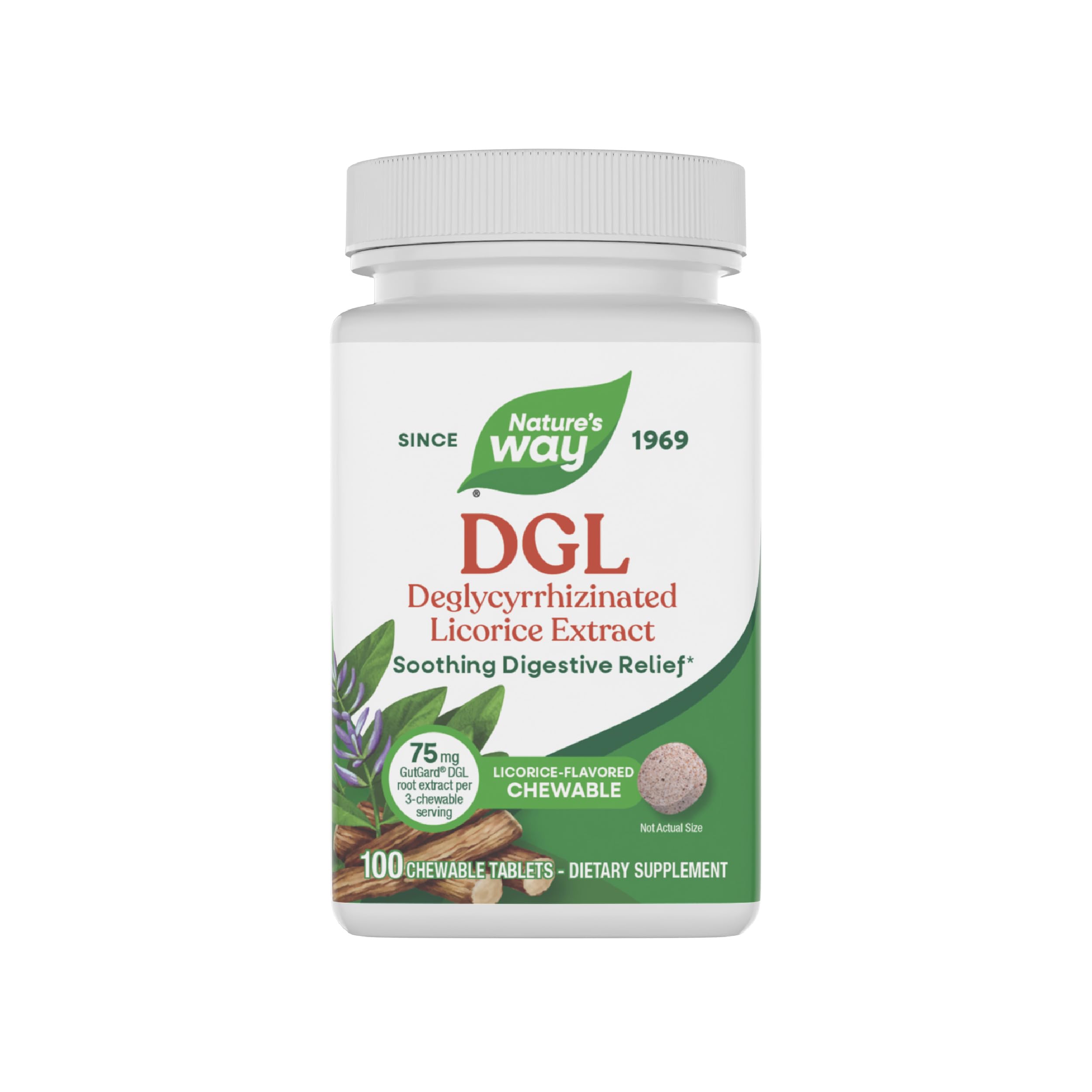 Nature's Way Enzymatic Therapy - Dgl Deglycyrrhizinated Licorice Extract For Soothing 60738