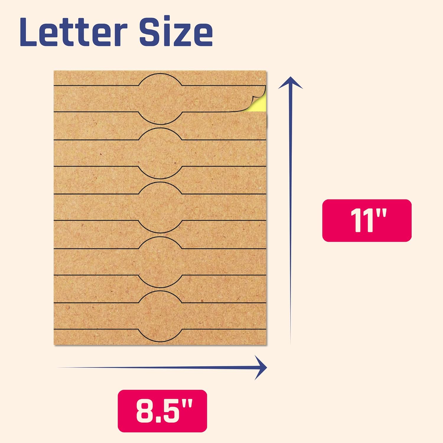 150 Pack, Brown Kraft Soap Labels Stickers, Laser/Inkjet Printing - Letter Size Sheet, 1" x 8.5" - Image 3