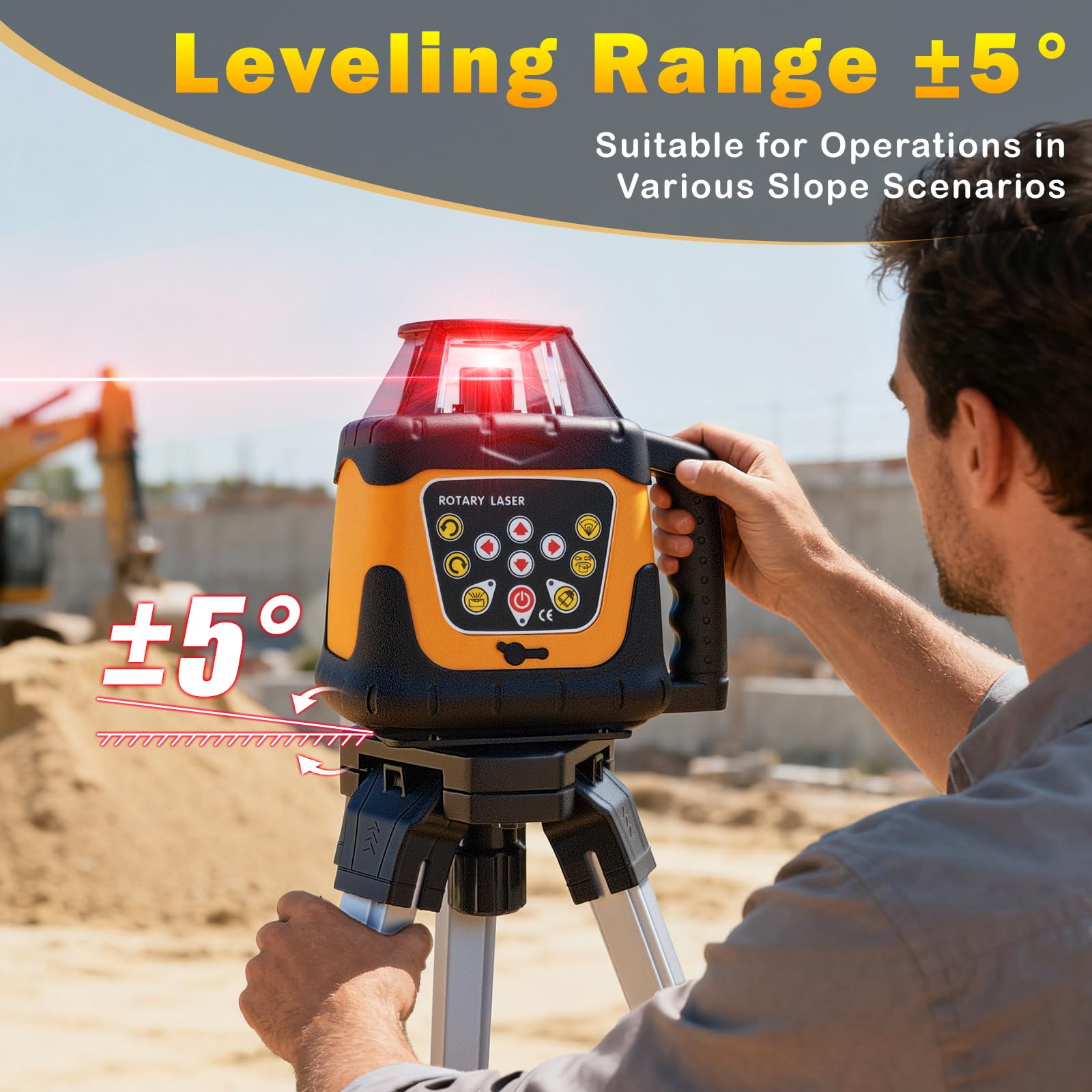 Industrial Rotary Laser Level - 2000ft Range -3