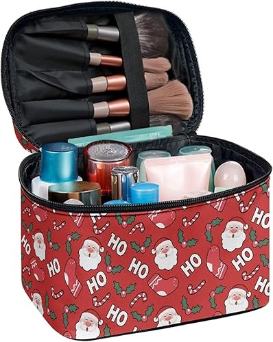 Vista 52 de doginthehole Bolsa de maquillaje, bolsa de cosméticos de viaje, bolsa de aseo portátil grande, organizador de accesorios para mujeres y niñas