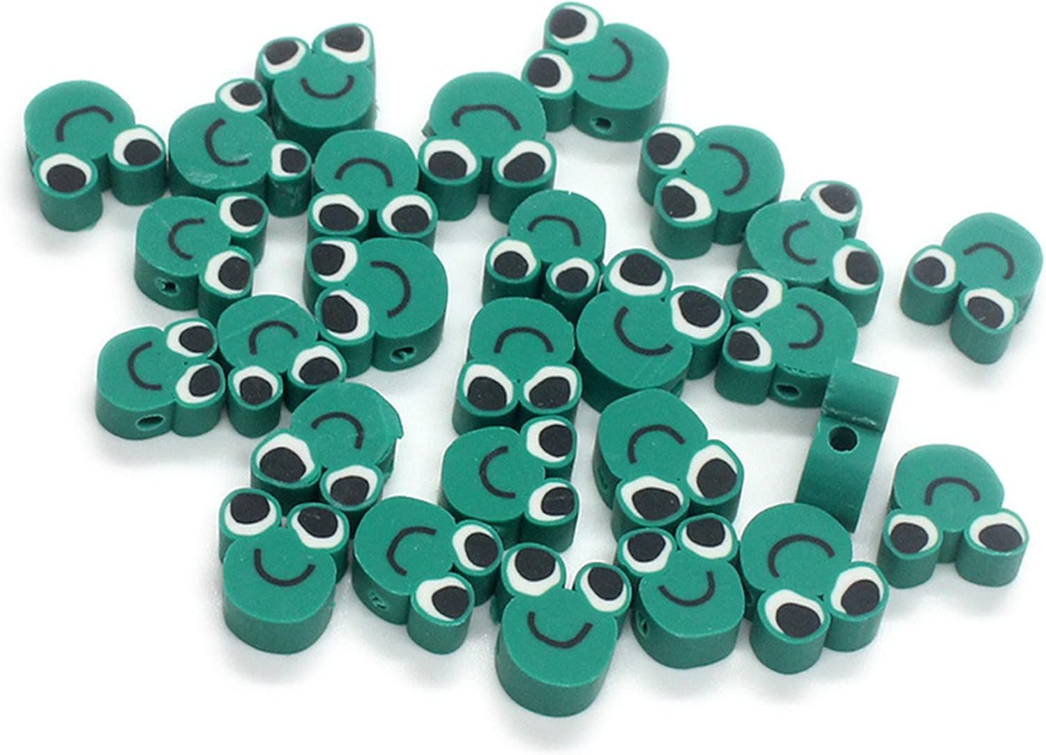 100 Pcs Frog Polymer Clay Beads Mixed Heishi Spacer Beads Supplies for DIY Bracelet