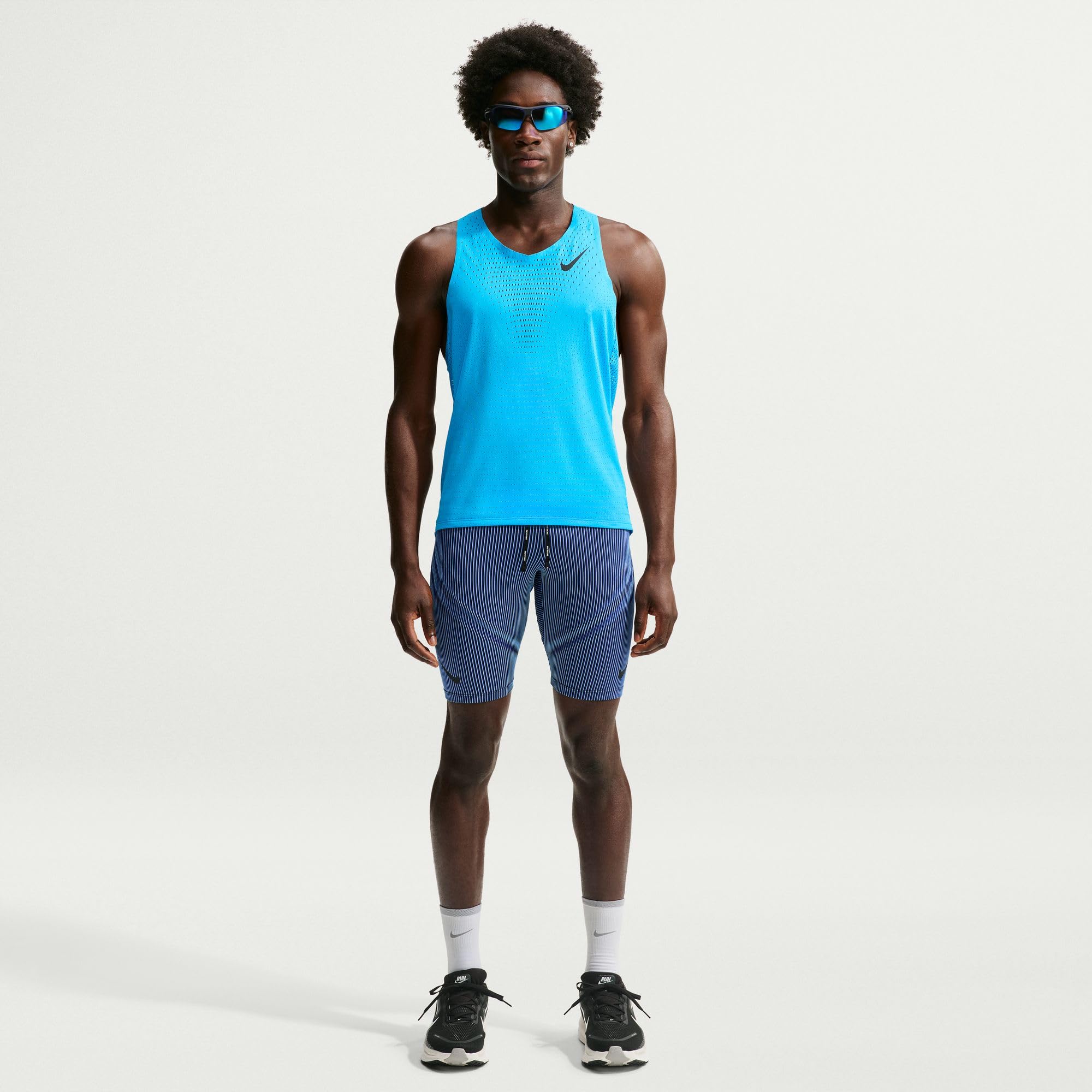 Nike Aeroswift Dri-Fit ADV-Lauf-Singlet Für Herren, Lt Current Blue/Black, FN4231-418, L