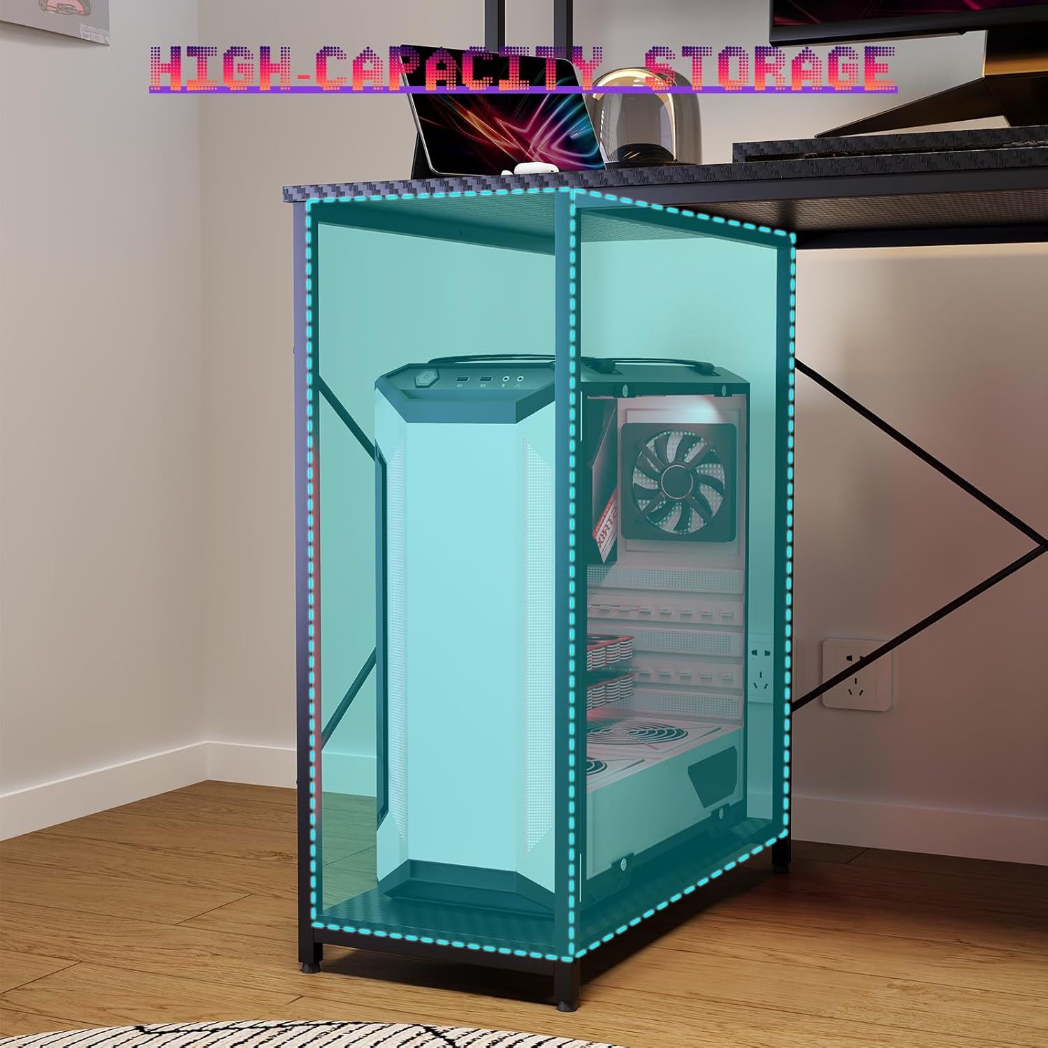 Diagram illustrating ergonomic posture with the monitor stand versus without