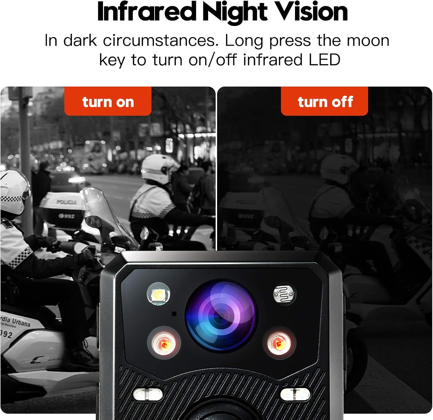 Uр Tо 40% оƒƒ BOBLOV 64GB/128GB B20 Body Camera Full 1080p Police Body Camera Removable SDCard Up to 128G Support Night Vision and Red/Blue Light for Police Patrol Security Stuff Big Rec Button (1#128GB)