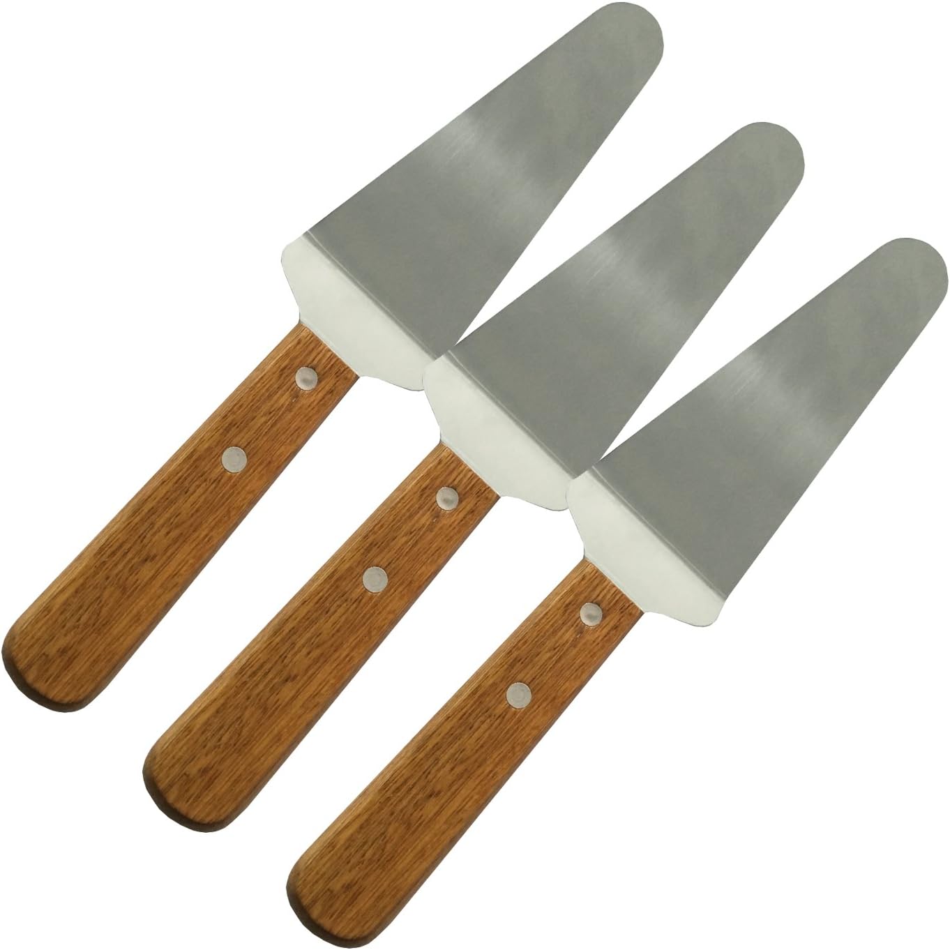 3 pieces Stainless Steel Pizza triangular spade Pizza accessories in cake pie with wood handle