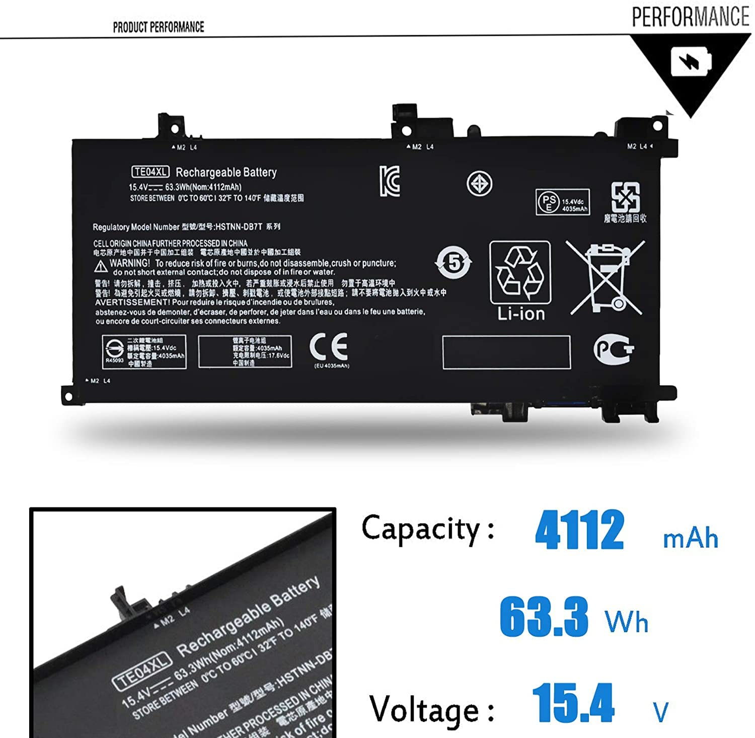 WISTAR 905277-855 Laptop Battery for HP Omen 15-AX201UR 15-AX202NA