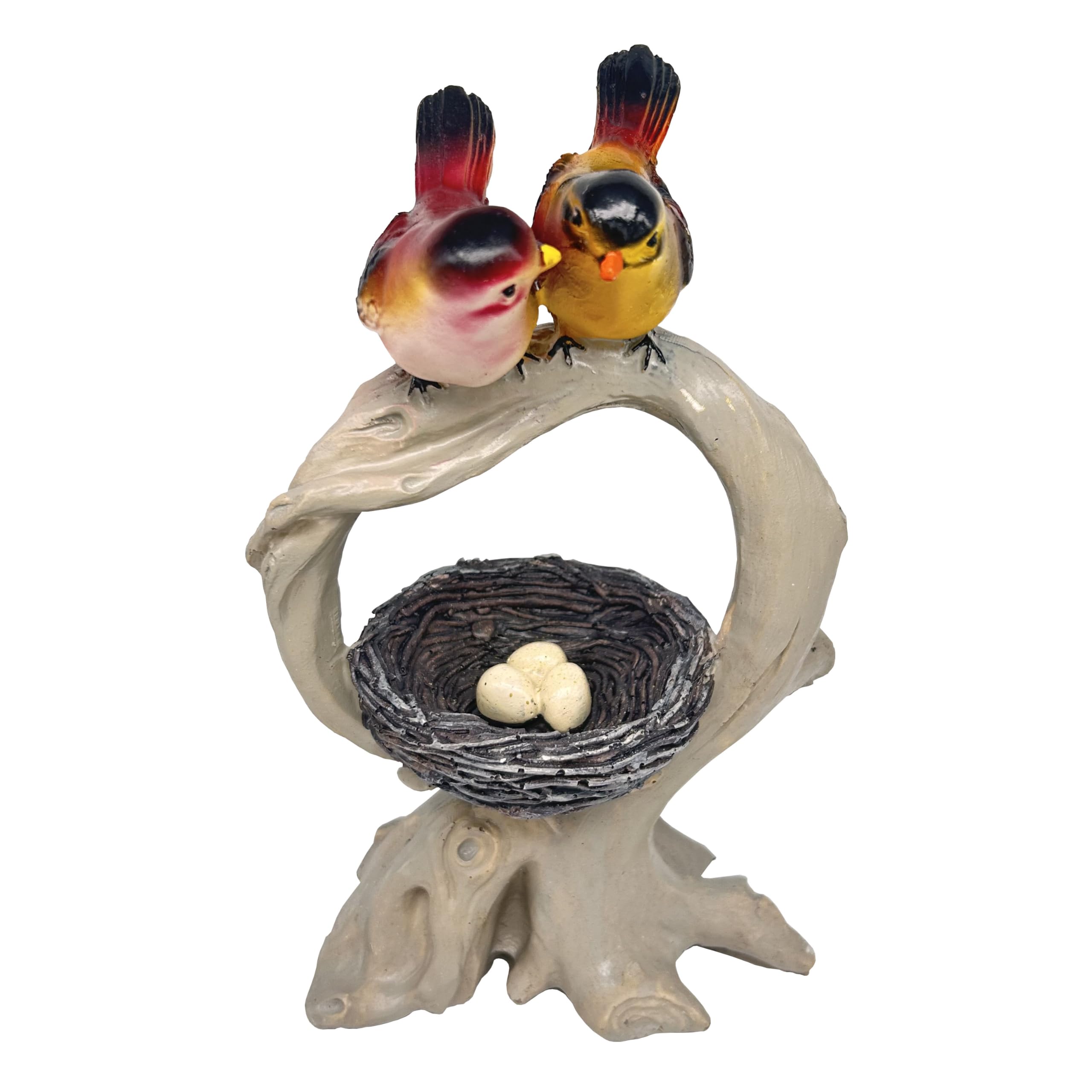 VivificencaBird Garden Decor Easter Eggs and Bird’s Nest with Branch Decorative Animal Birds Sculptures Statues for Yard Patio Lawn Funny Fairy Ornaments Figurine Home Decorations for Friends Gift