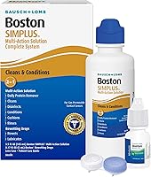 Vista 1 de Boston Simplus Kit de solución para lentes de contacto permeables al gas, solución multiacción de 3.5 onzas líquidas, gotas de rehumectación de 0.17