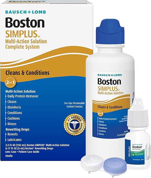 Boston Simplus Contact Lens Solution Kit, for Gas Permeable Contact Lenses, 3.5 Fl