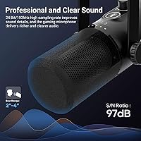 Vista 2 de FDUCE USB/XLR Gaming Microphone kit, Dynamic PC Mic for Podcasting Streaming, Computer RGB Mic Kit with Desktop Stand, Mute Button and Headphone