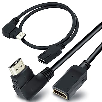 Storite 50cm High Speed Right Angle 90Degree HDMI Male to Female for Laptop/PC, LCD/LED TV (1-Pack)