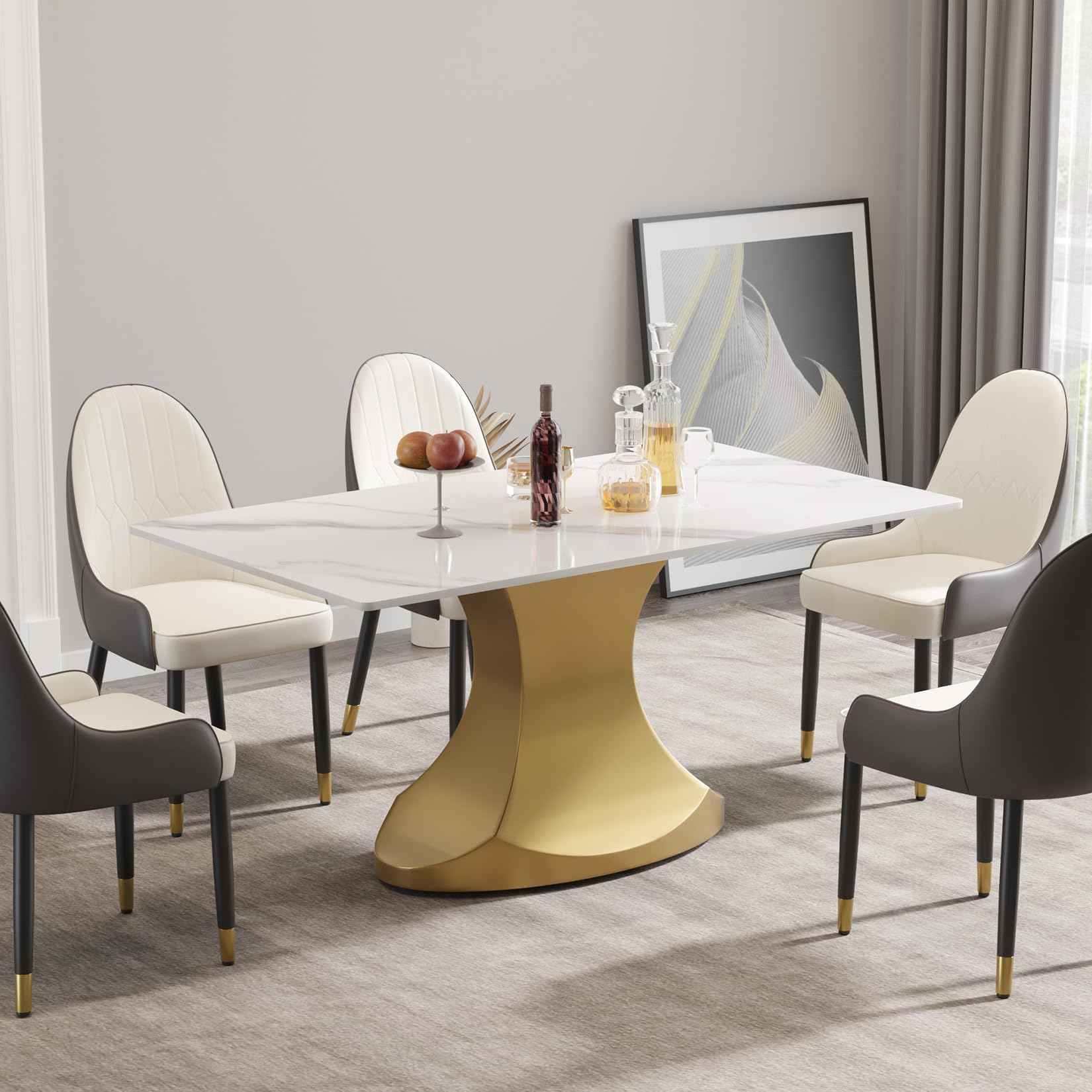 Amazon.com - Sintered Stone Dining Table, 63