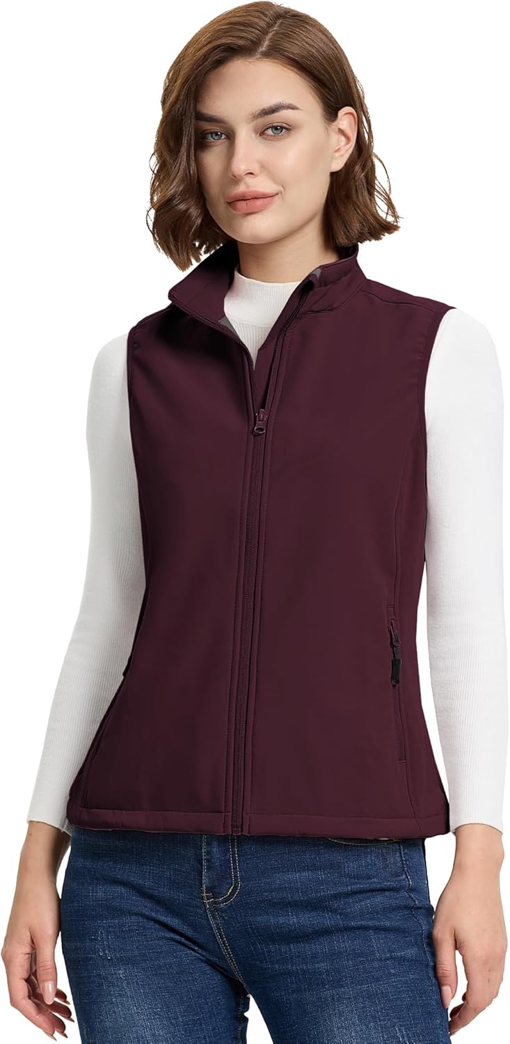 33,000ft Women's Running Vest Fleece Lined Zip Up Windproof Lightweight Softshell Vests Outerwear for Golf Hiking Sports - Image 7