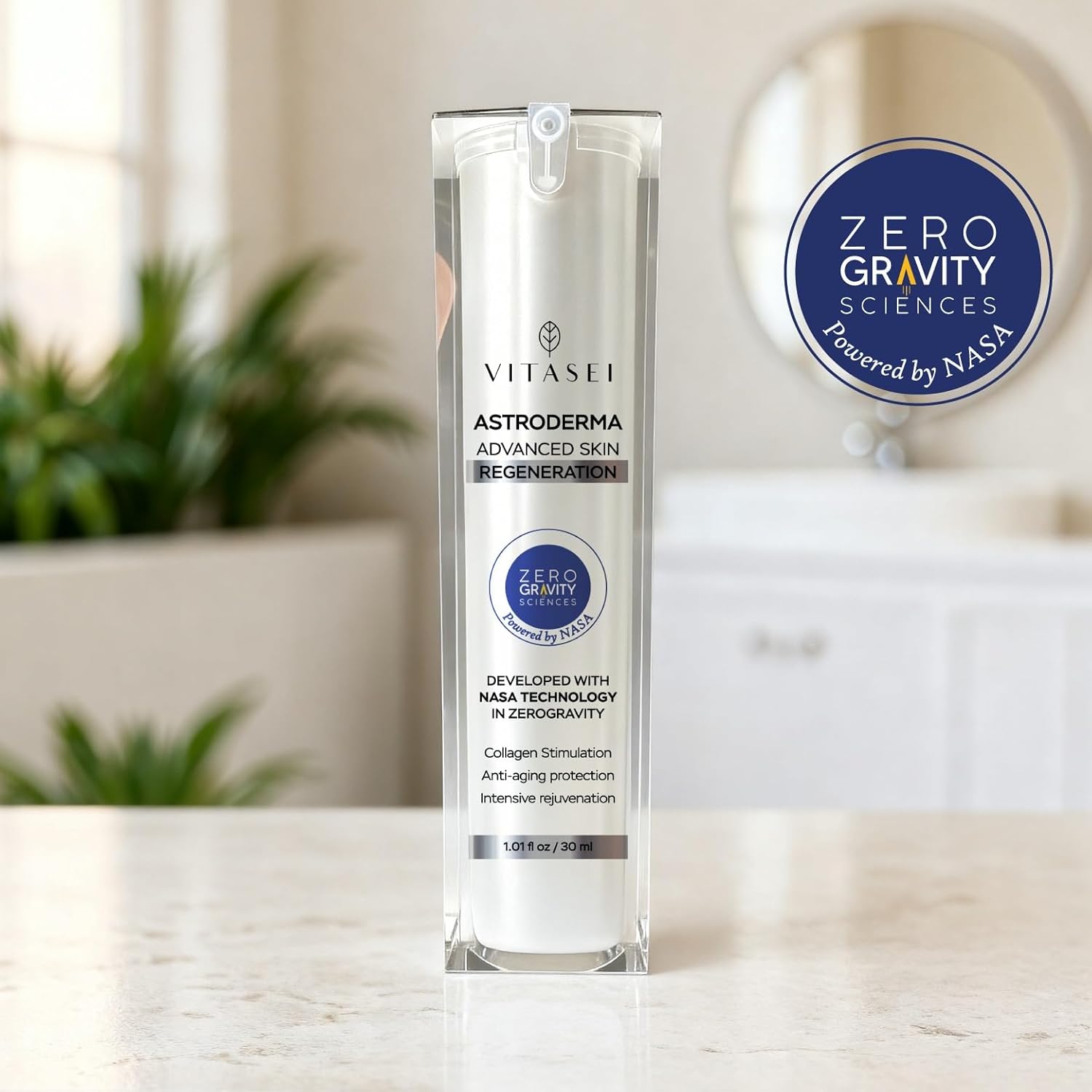 Vitasei AstroDerma Peptide Serum for Face – Zero Gravity Skin Regeneration – Anti-Aging Serum with Collagen Peptide Complex – Night Serum for Hydration, Wrinkle & Firming Care – Made in the USA, 30 ml