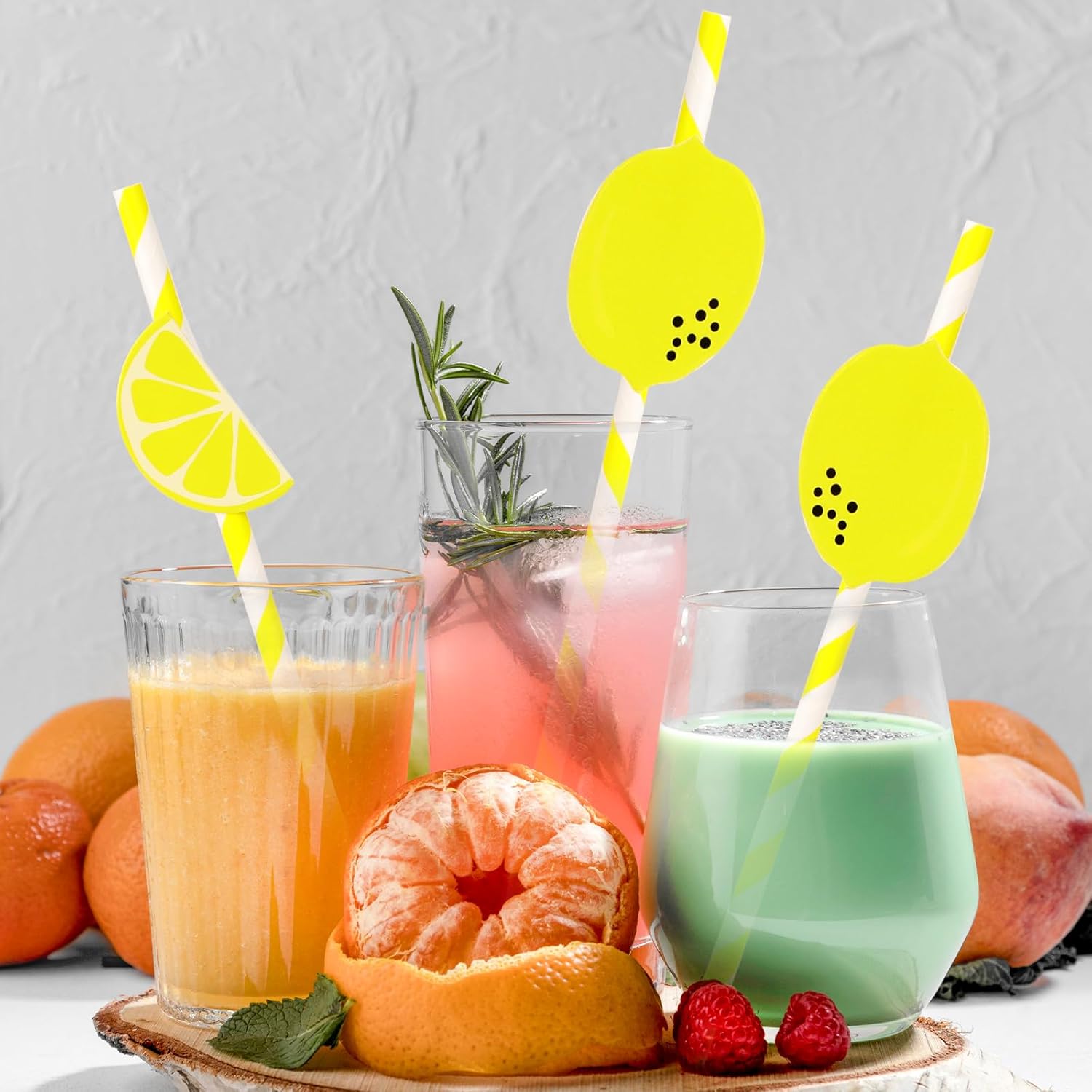 20 PCS Lemon Paper Straws, Yellow Paper Straw Lemonade Stand Supplies Disposable Lemon Yellow Decorative Straws ECO Drinking Straw for Cocktails, Lemonade, Daily Use and Holiday Party - Image 7