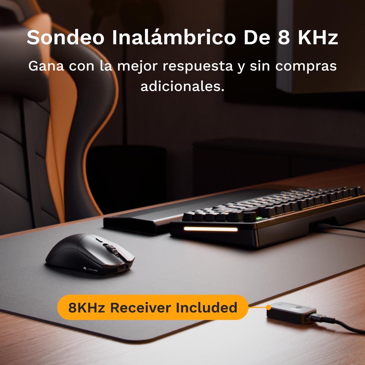 GLORIOUS Series 2 Pro Ratón Gaming Inalámbrico 8K Ergonómico (Blanco) | Switches ópticos 100M, sensor BAMF 2.0 26K, peso superligero 55g, forma simétrica compacta, precisión excepcional de juego