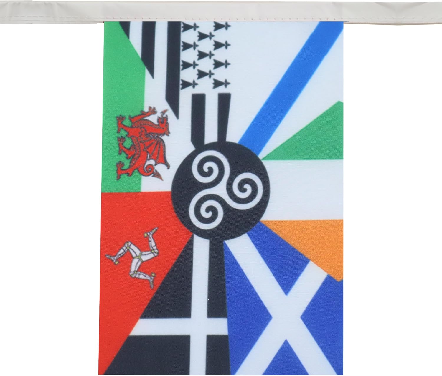 AZ FLAG Multi Celtic 12 meters BUNTING Flag 20 flags 18'' x 12'' - Celtic countries STRING flags 30 x 45 cm