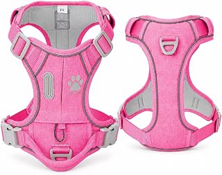 PawWave Dog Harness with GPS/AirTag & Poop Bag Pocket (Hot Pink, S)