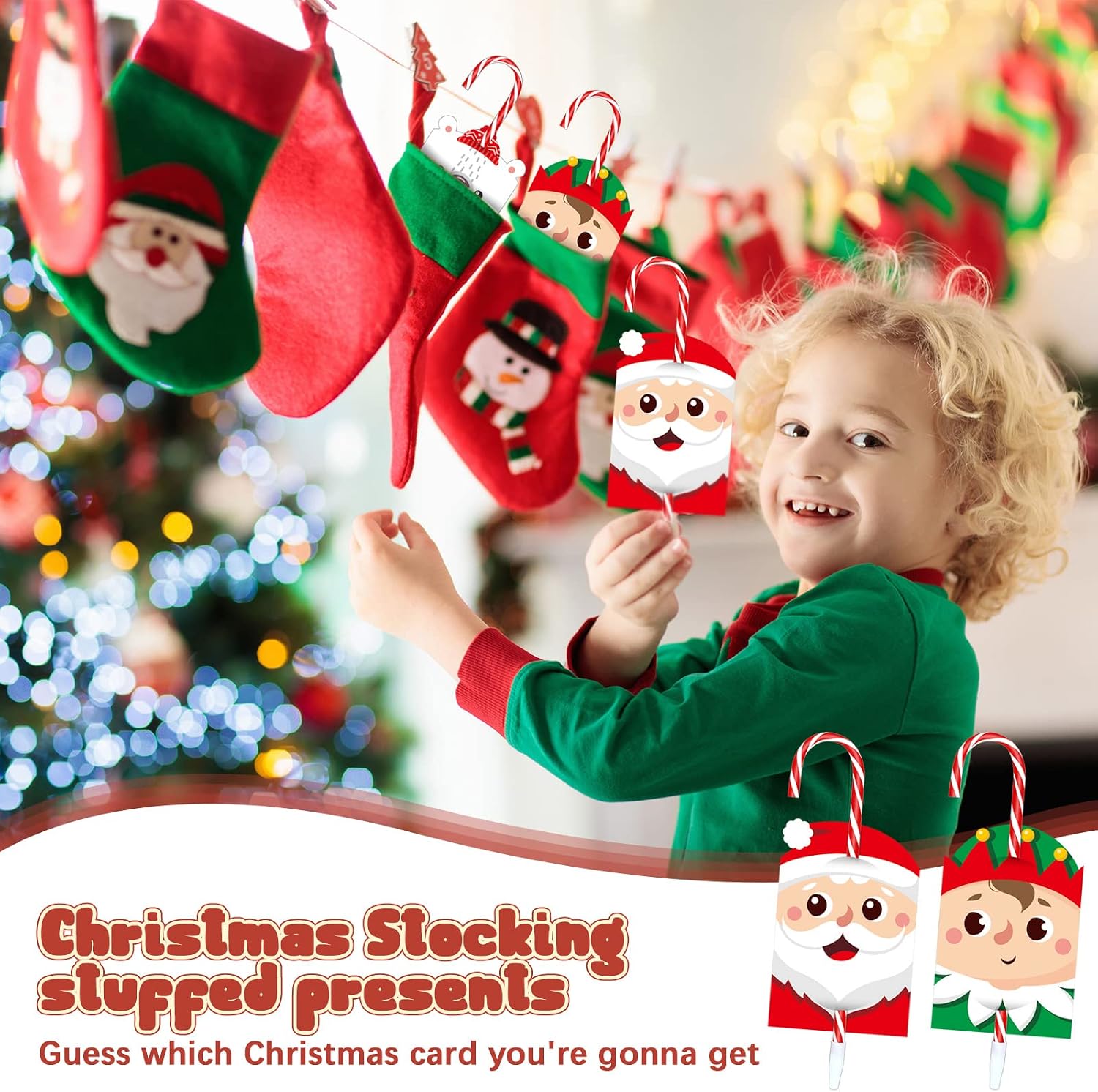 Sabary 36 Pcs Christmas Candy Cane Pens with 36 Pcs Greeting Cards Christmas Candy Cane Pen Christmas Cards Set Vintage Christmas Holiday Xmas Ballpoint Pen Cute Animal Wintertime Greeting
