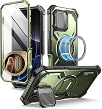 i-Blason Armorbox for iPhone 16 Pro Max Case with Camera Cover Stand [Compatible with MagSafe] [Military Protection] Full-Body Rugged Protective Case with Built-in Screen Protector & Kickstand, Guldan