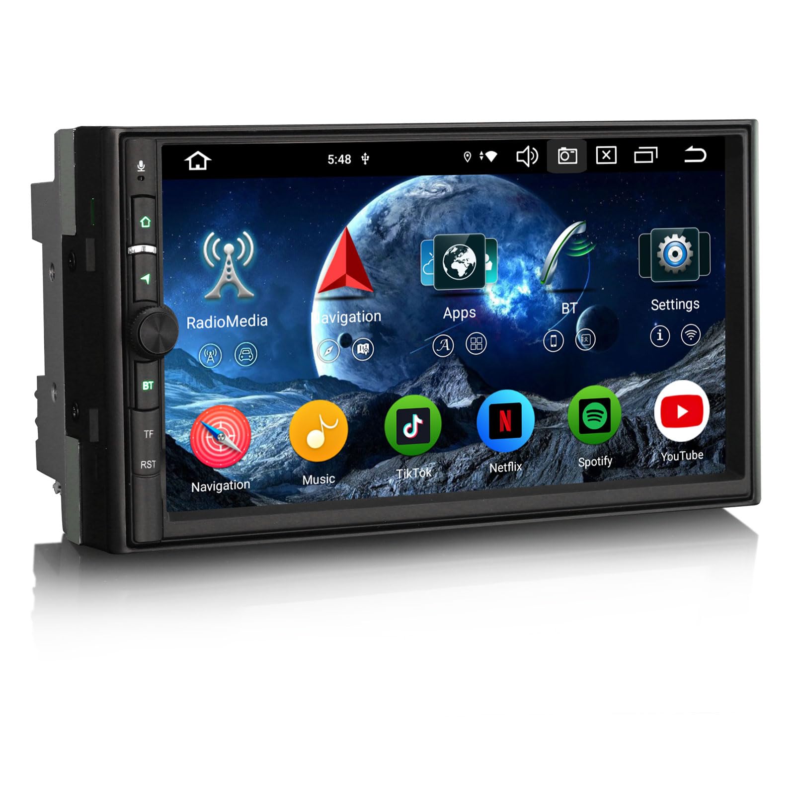 Erisin Uniwersalne radio samochodowe 7" 8-rdzeniowe, Android 14, GPS, CarPlay, Android, Bluetooth, WiFi, 4G, DSP, DAB+, USB, FM, RDS