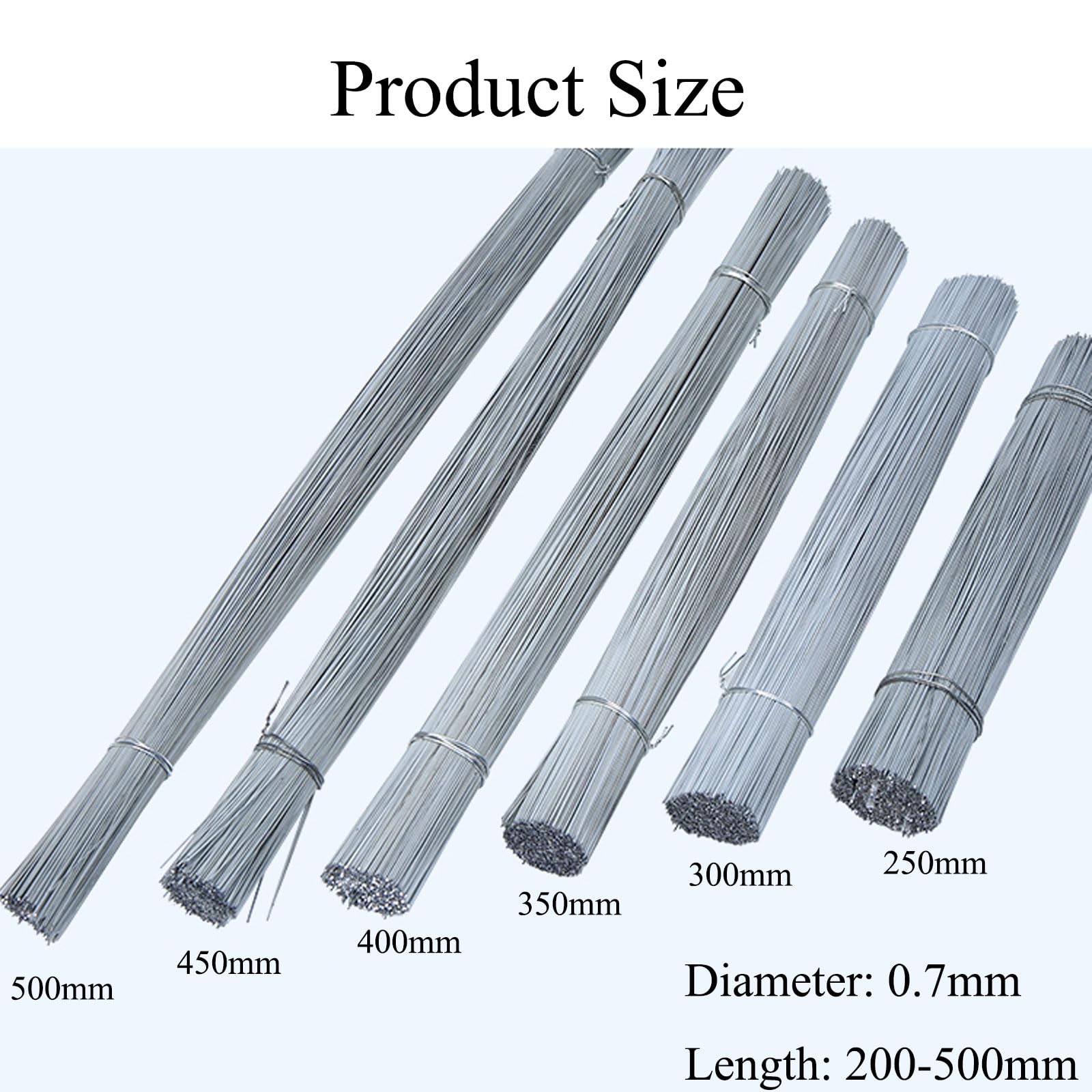 Alambre, Longitud 350-500 mm, Bridas de alambre de hierro galvanizado, Alambre de etiqueta galvanizado de 0,5 kg, Diámetro 0,7 mm for sitios de construcción, equipos mecánicos, bricolaje artesanal(Len