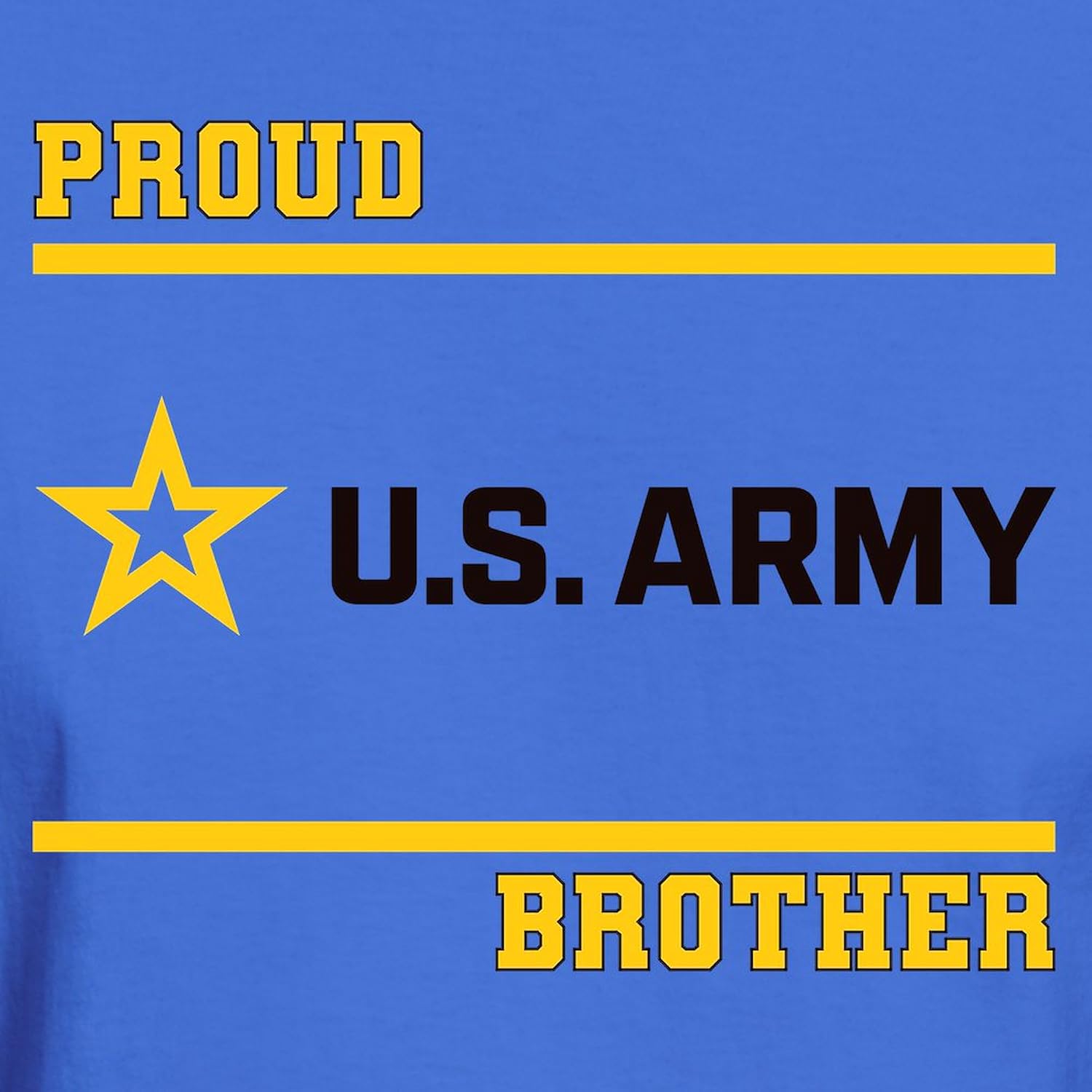 CafePress Proud Army Brother Black and Gold T Shirt Men's 100% Cotton, Classic Graphic Dark T-Shirt