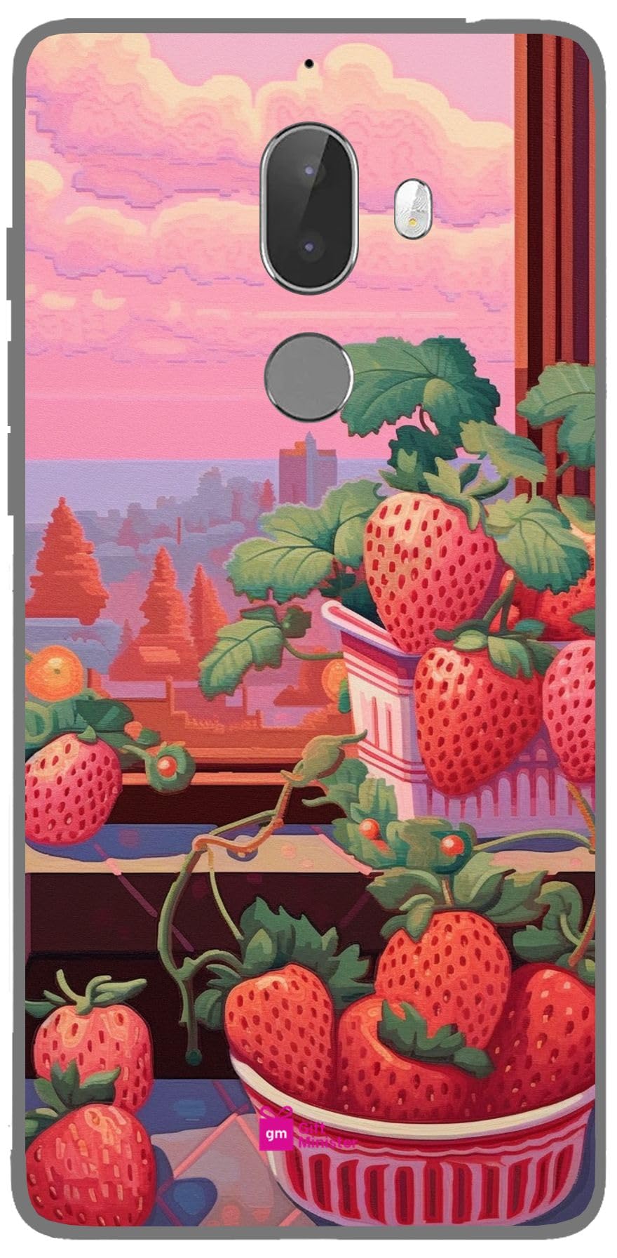 Gift Minister Silicone Designer Cover For Tenor 10 Or G Pinkcover - Pink Strawberry Dot Pattern Southern Countryside Knight Oshare Kei Scratch Resistant Clear Dustproof Anti-Slip Protective 1Pcs 1696C