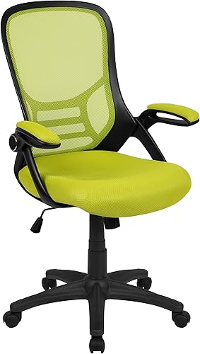 Miniatura 29 de Flash Furniture Porter - Silla de oficina giratoria ergonómica de malla negra con marco negro y brazos abatibles Negro