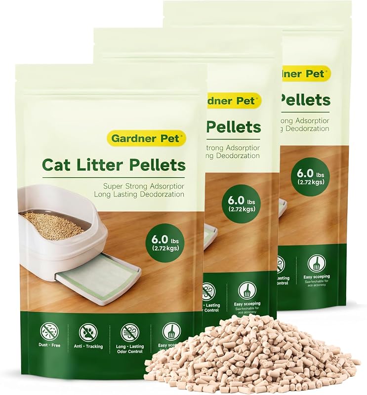 Areia para Gatos em Pellets de Zeólita Natural Gardner Pet para Caixa de Dupla Camada, Sem Perfume, 8,16 kg