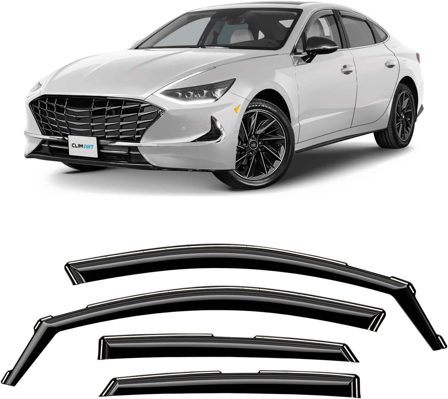 CLIM ART in-Channel Incredibly Durable Rain Guards Compatible with Sonata 2020-2026, Original Window Deflectors, Vent Window Visors, Vent Deflector, 4 pcs. - 620290