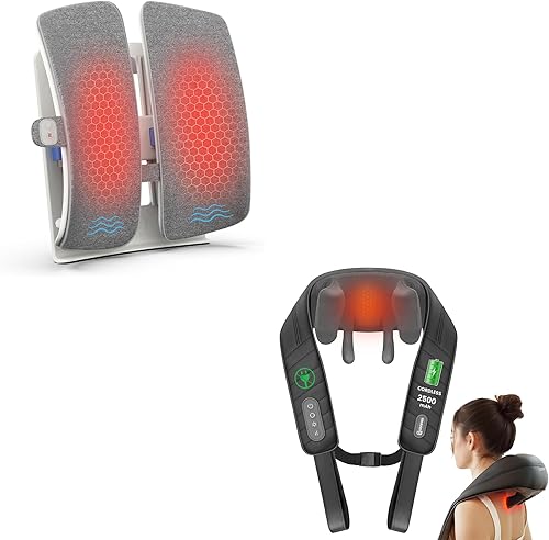 COMFIER Soporte lumbar térmico y masajeador de cuello