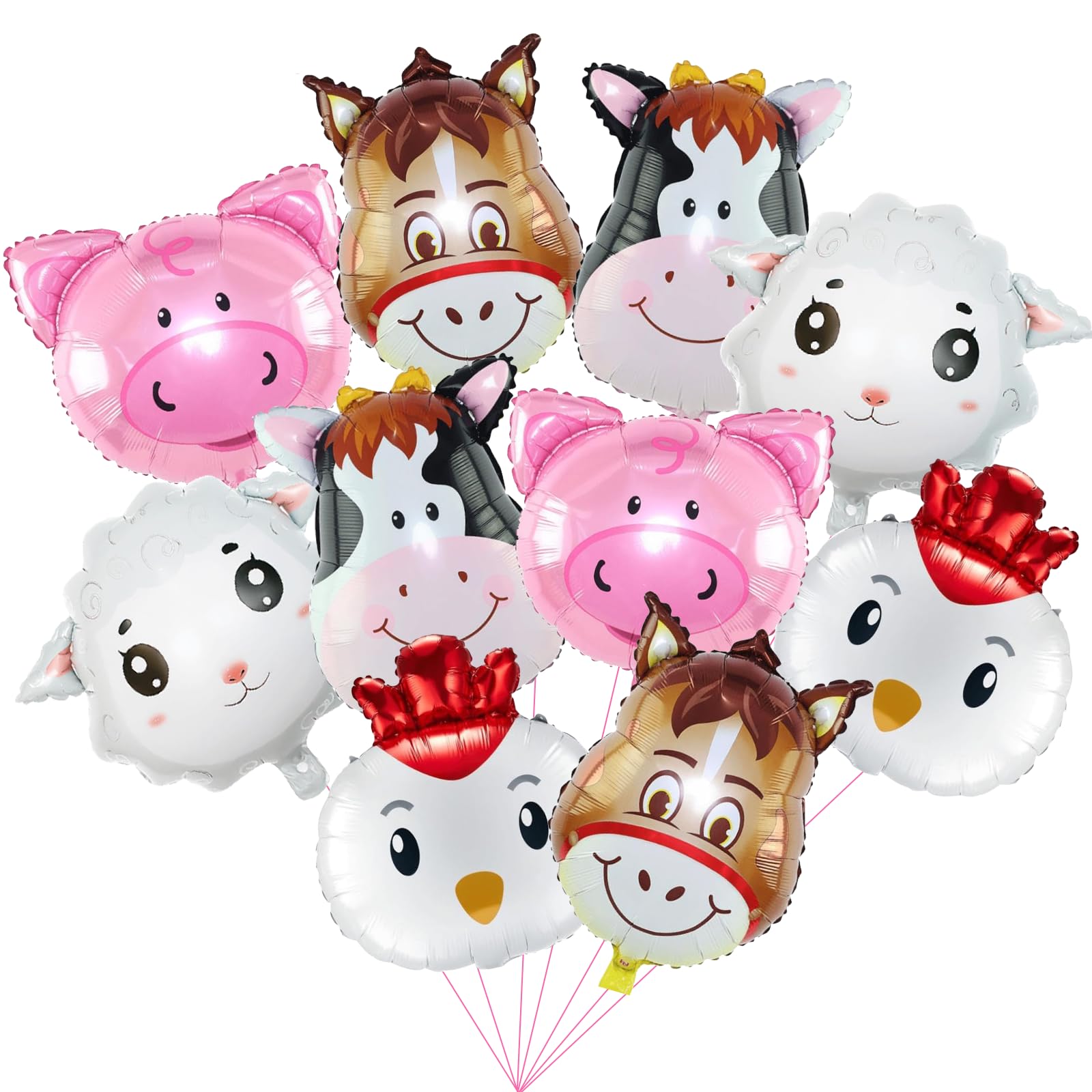 6 Palloncini In Alluminio A Forma Di Cane (Pitbull, Dalmata, Carlino, Pastore, Golden, Corgi) + Nastro Bianco 10m Per Decorazioni Festa Compleanno