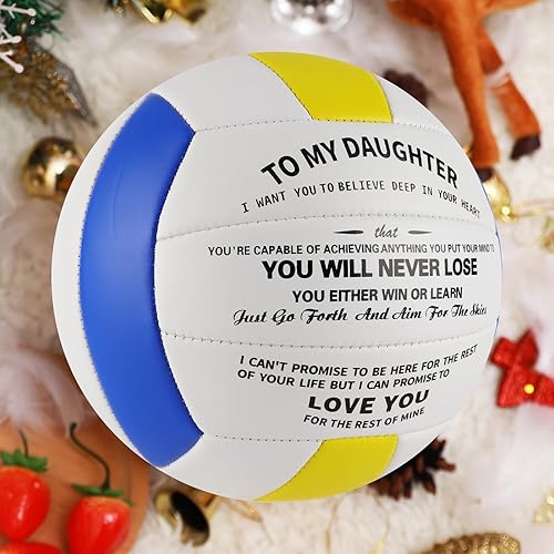 Miniatura 6 de Volleyball Gift for Daughter Personalized Indoor Outdoor Sports Balls,Engraved Message Volleyballs Official Size 5 Birthday Presents from Mom