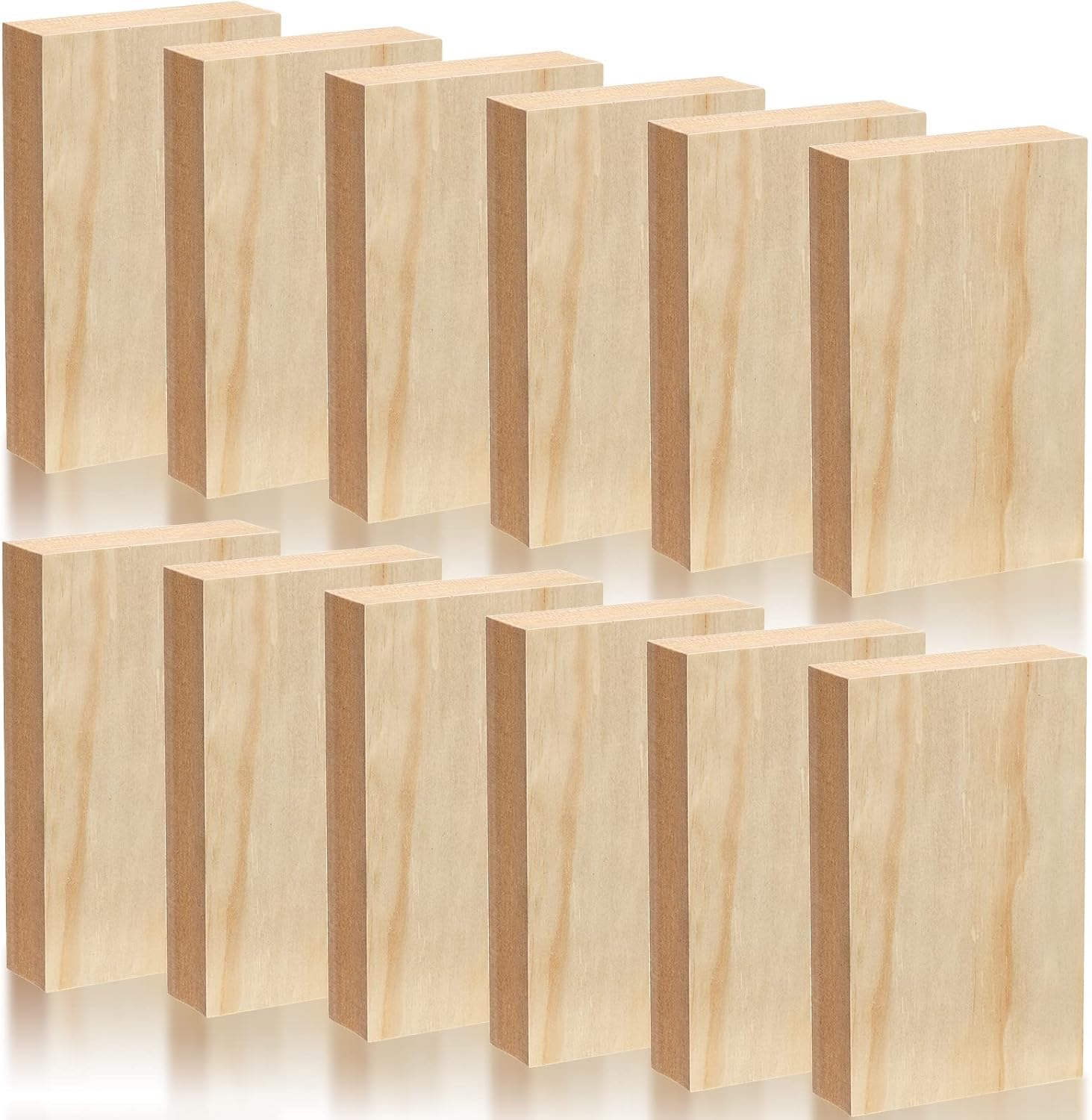 DEAYOU 16 Pack Unfinished Wood Blocks for Crafts, Blank MDF Board, Wooden Rectangle Blocks, 1 Inch Thick Smooth Paintable Wood Pieces for DIY Projects, Painting, Engraving, Chip Carving, 5" x 3"
