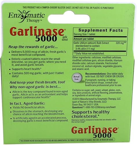 Miniatura 2 de Enzymatic Therapy Garlinasa Fresh, 30 tabletas (paquete de 2)