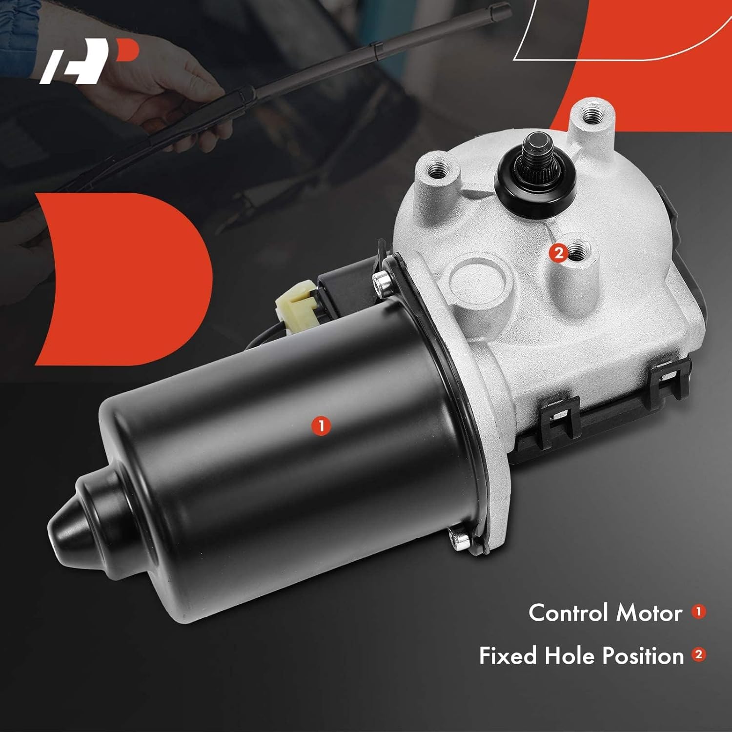 A-Premium Front Windshield Wiper Motor Without Washer Pump Compatible with Hummer H2 2003 2004 2005 2006 2007, 12-Pin