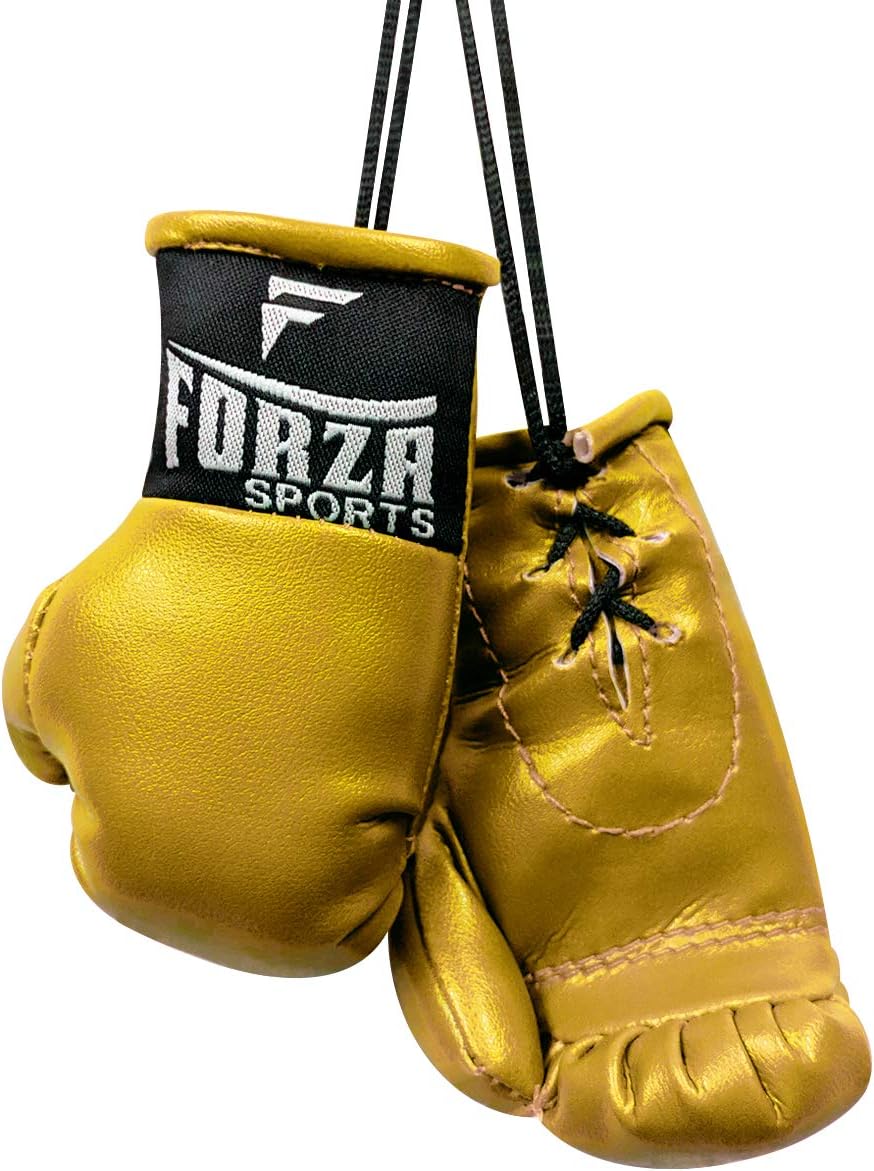 Forza Sports 3.5" Lace Up Mini Boxing Gloves, Realistic Design and Miniature Training Glove Detail Looks Great Hanging on a Car Rearview Mirror, Gym Bag, and Backpack