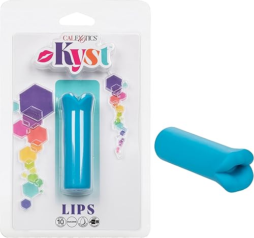 CalExotics Kyst Lips Mini masajeador – Vibrador recargable de silicona líquida tamaño viaje – Juguetes sexuales para adultos – Azul