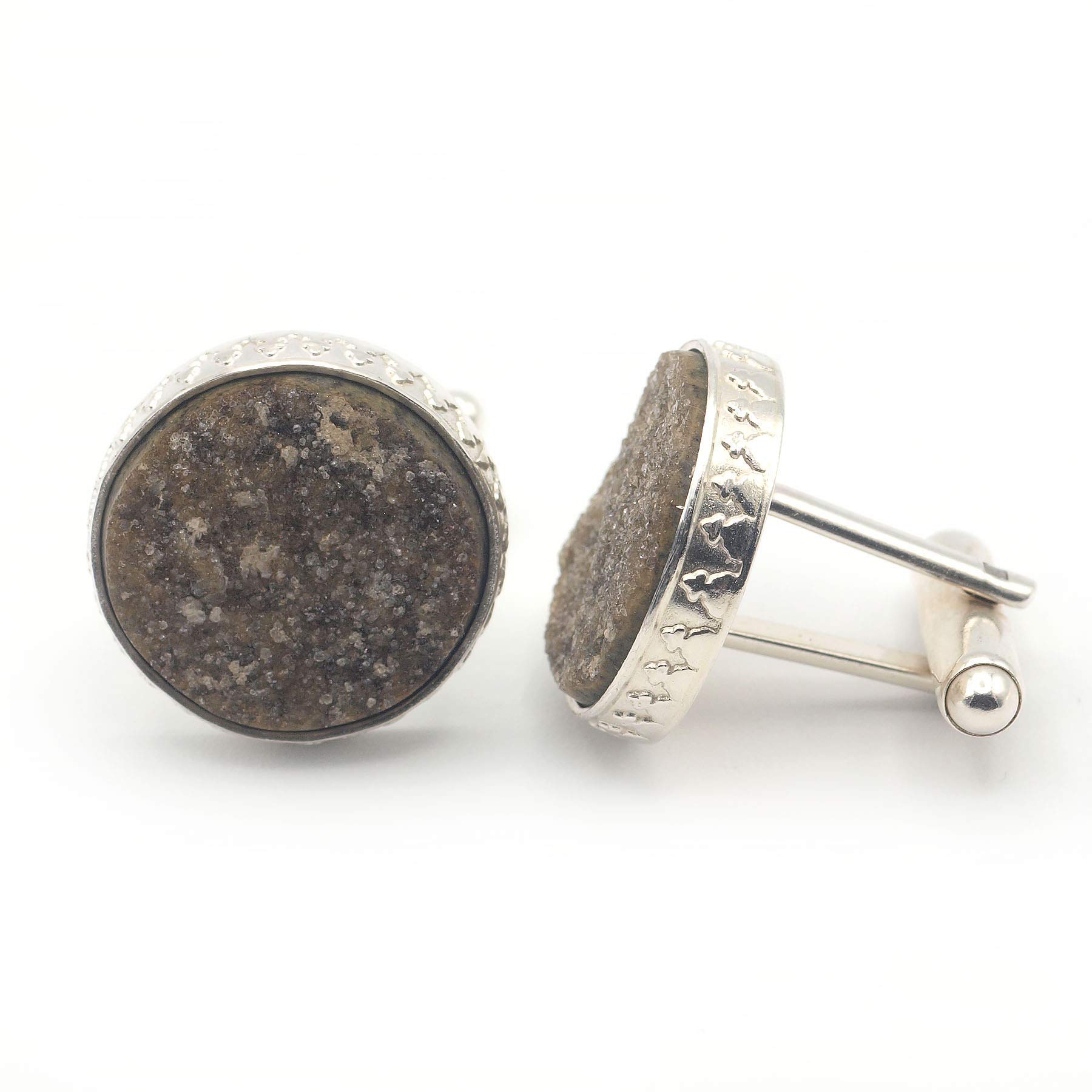 Manschettenköpfe mit Granat und 925er Silber