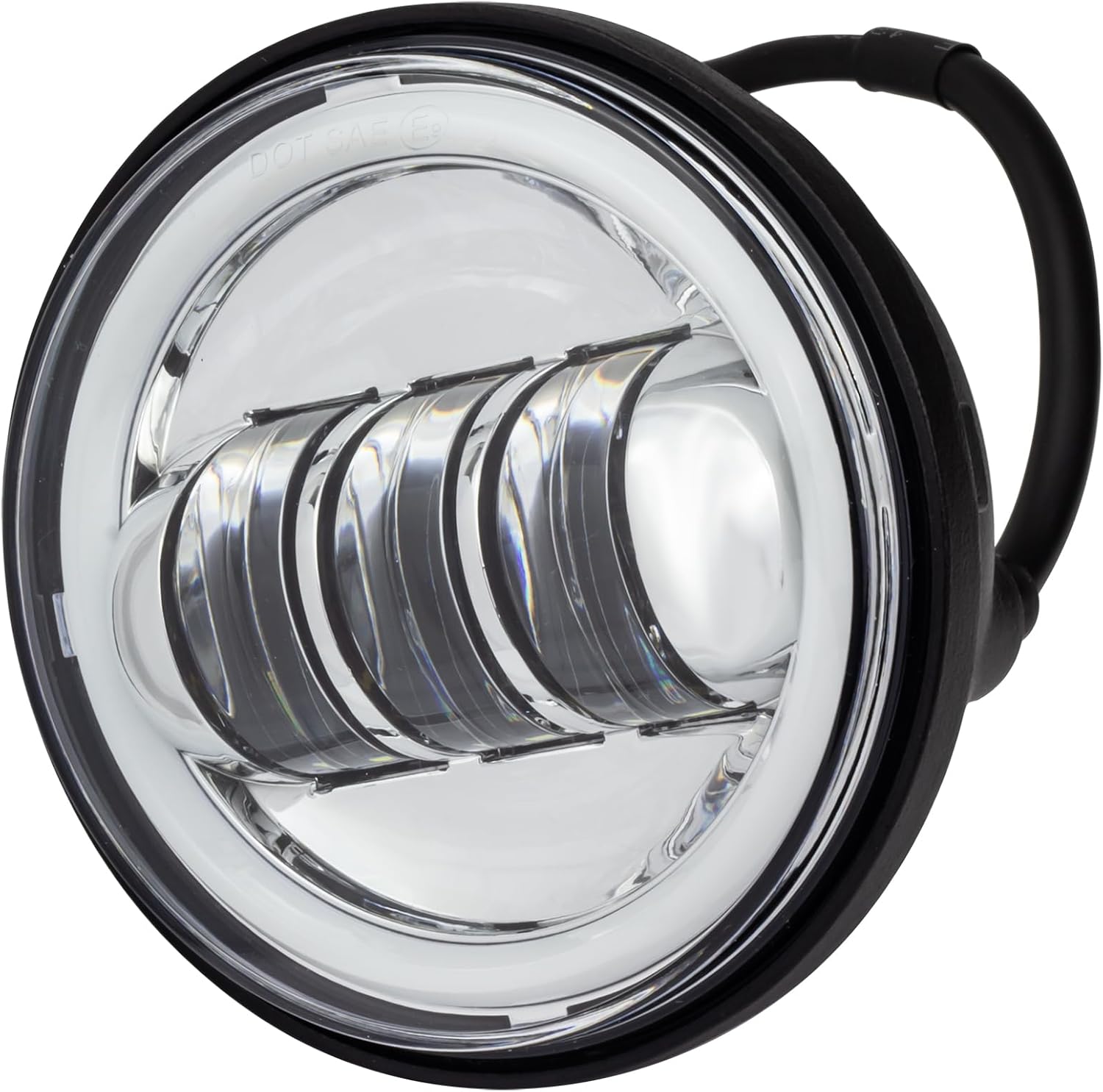 Eagle Lights 8700CHP 4.5 4-1/2 Inch LED Passing/Spot Lamp/Auxilliary Light Kit with Halo Ring Compatible With Harley Davidson® And Indian® Motorcycles (Chrome)