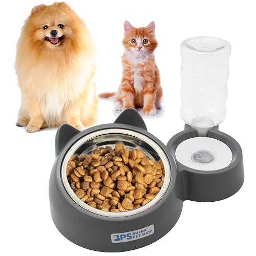 BPS Comedero y Bebedero Automático para Gatos y Perros Antisalpicaduras Dispensador Agua Alimentador…