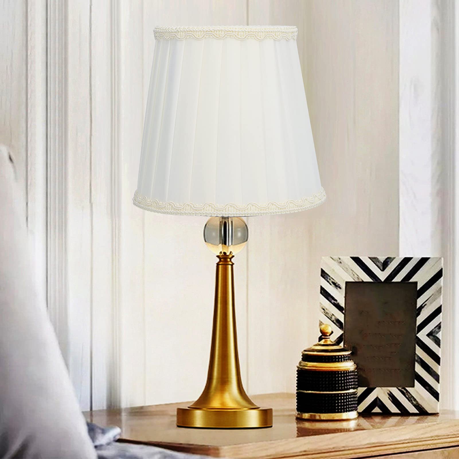6 Pezzi Paralume in Tessuto, 15,5×11,5×14 cm E14 Paralumi Lampadario Moderno per Lampadina Stile Europeo Coprilampada Piccolo Lampadario per la Decorazione Domestica (#2)