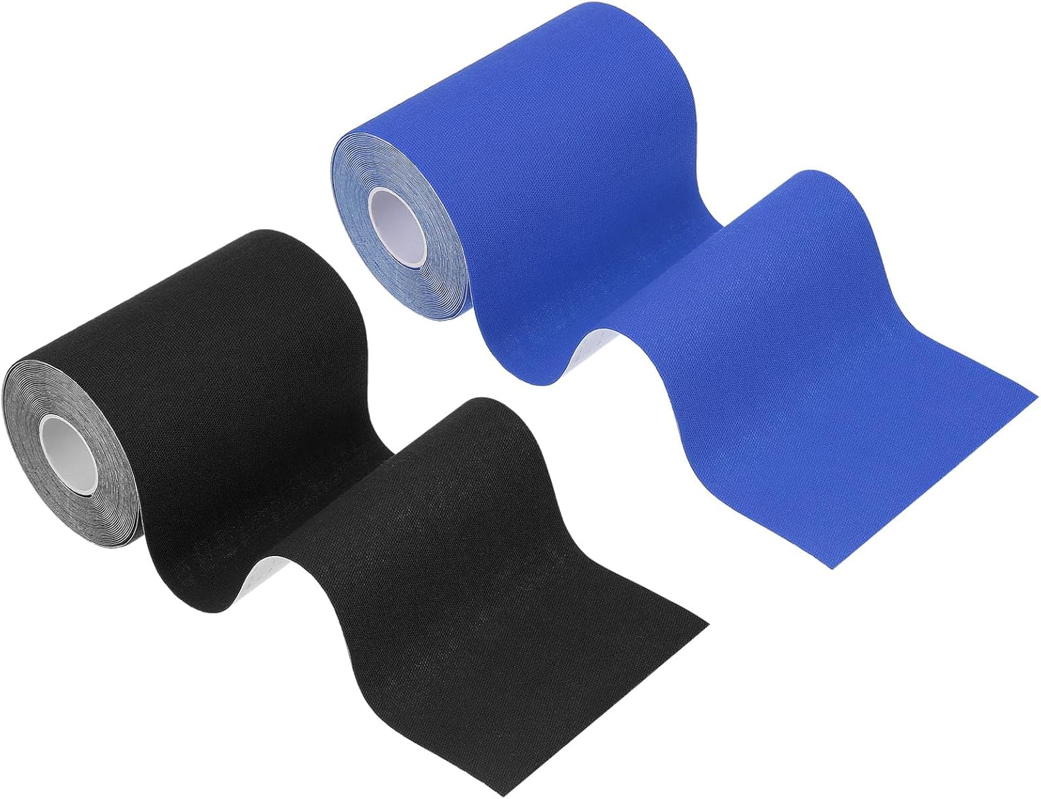 PATIKIL 16.4Ft x 4 Inch Kinesiology Tape, 2 Rolls Adhesive Cotton Sports Muscle Support Tapes Waterproof Elastic Tape for Knee Ankle Wrist Shoulder, Black/Dark Blue