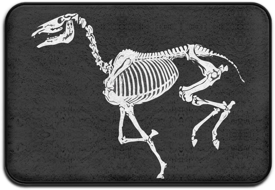 Running Skeleton Horse Entry Way Outdoor Non-Skid/Slip Rug 23"x15" Carpet Floor Mats