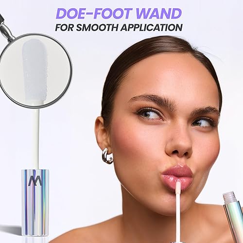 Miniatura 4 de Wonderskin WONDER BLADING Top Gloss - Brillo de labios transparente, acabado de alto brillo, brillo de labios hidratante, maquillaje de labios