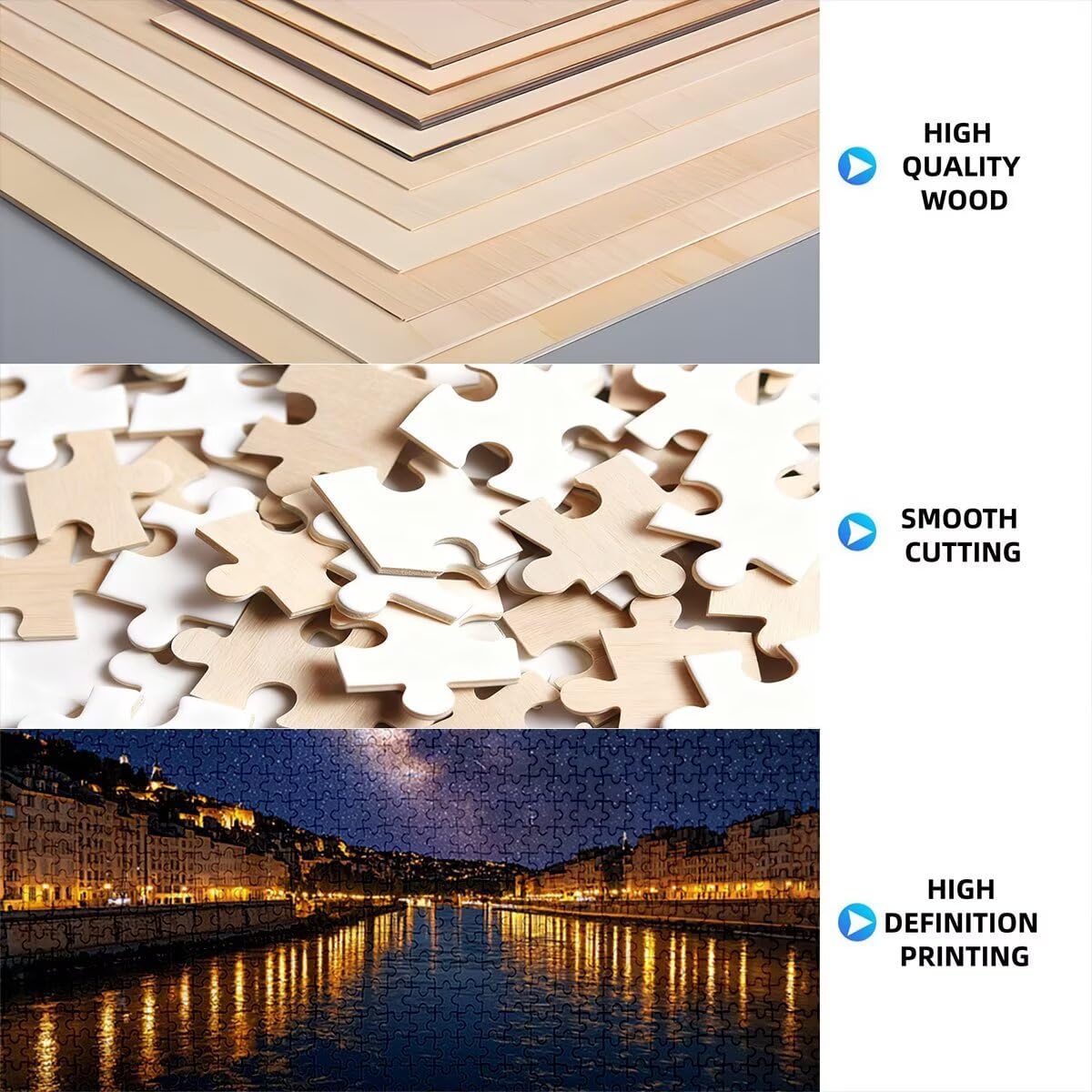 Puzzle 3000 Piezas, Puzzle Paisaje con Caja Regalo para Adultos, Rompecabezas de Madera, Rompecabezas Desafiante Decoracion Navidad, Regalo Mujer, Cuadros Decoracion Salon Modernos, (Starry Night) H-3