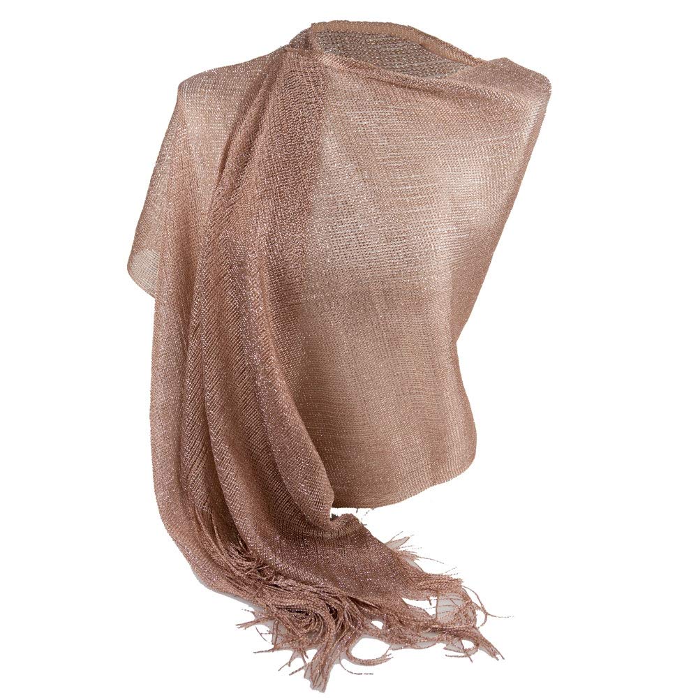 Stola cerimonia coprispalle elegante a rete con frange foulard scialle grande sciarpa lurex da matrimonio per abito da sera giorno primavera estate 2026