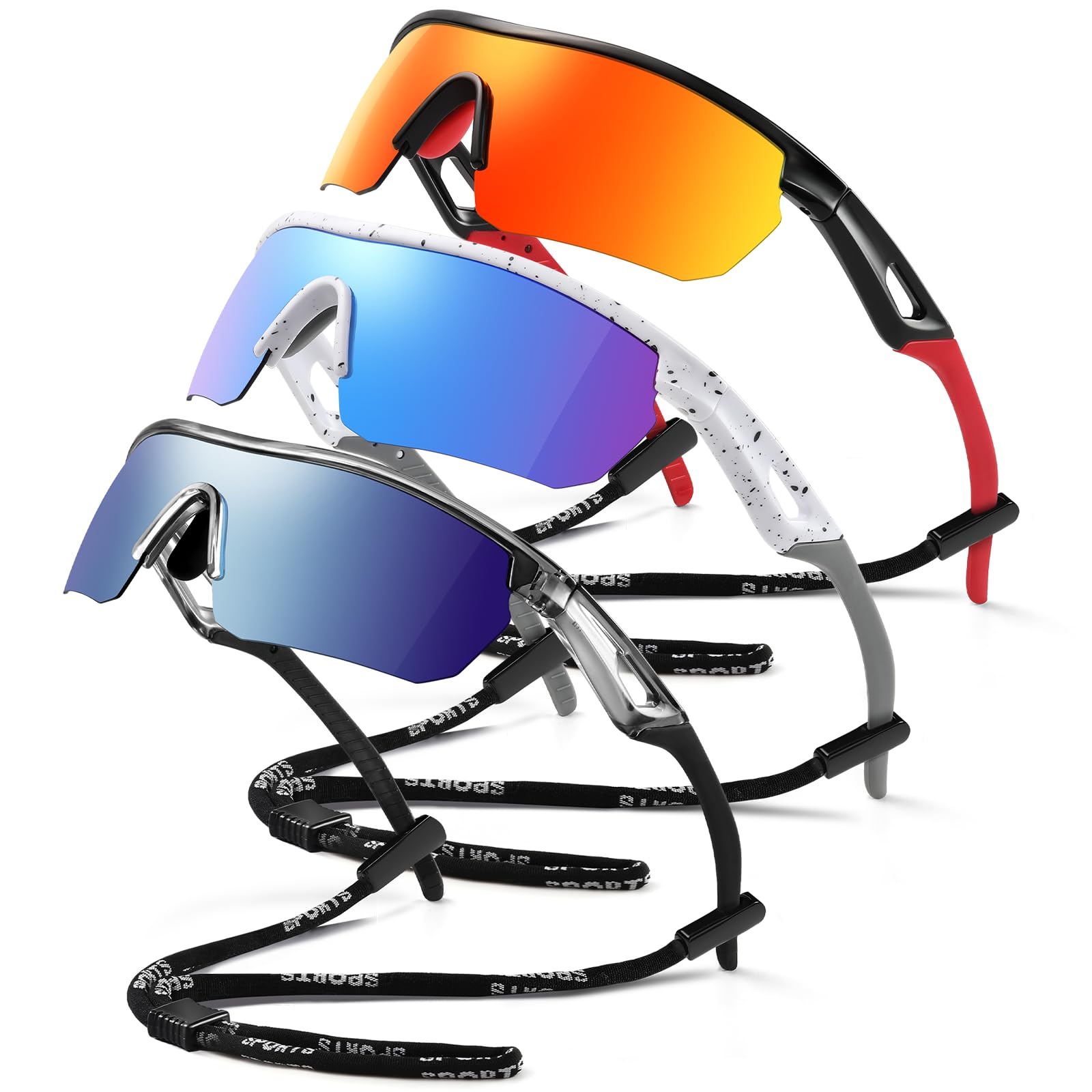 Gafas de sol para niños y jóvenes, lentes de sol de béisbol polarizadas, TR90, ligeras, UV401, montura para ciclismo, niños y niñas