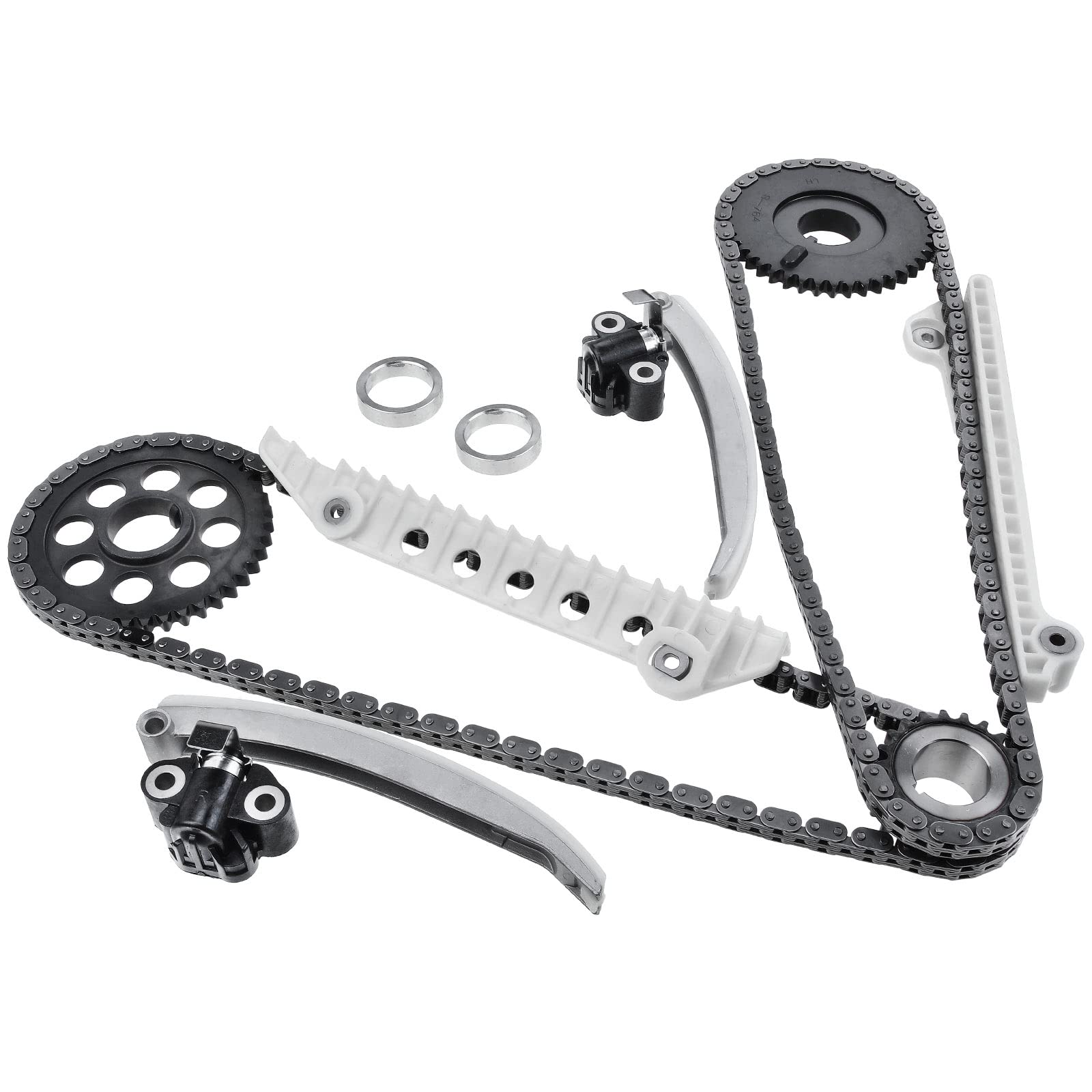 A-PremiumEngine Timing Chain Kit W/Guide Rails & Tensioner [fits SOHC, 8Cyl 4.6L] Compatible with Ford & Lincoln & Mercury, fits Crown Victoria 02-10, E-150, Mustang, Town Car, Mountaineer & More